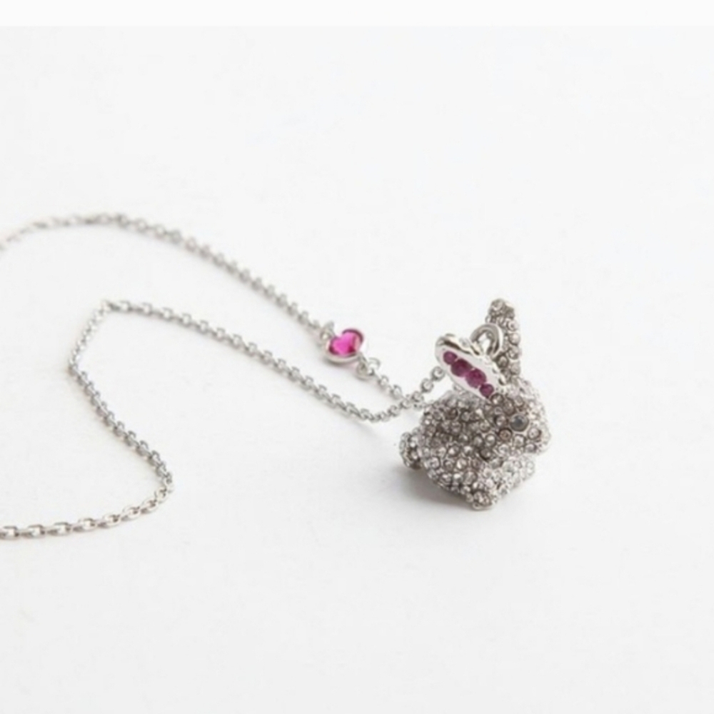 Kate Spade Silver Bunny Pendant Necklace with Pink Accents - Picture 6 of 9